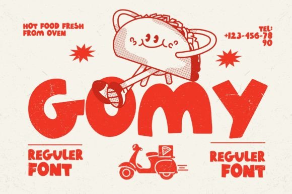 Gomy: A Playful Display Font for Bold Digital Headlines